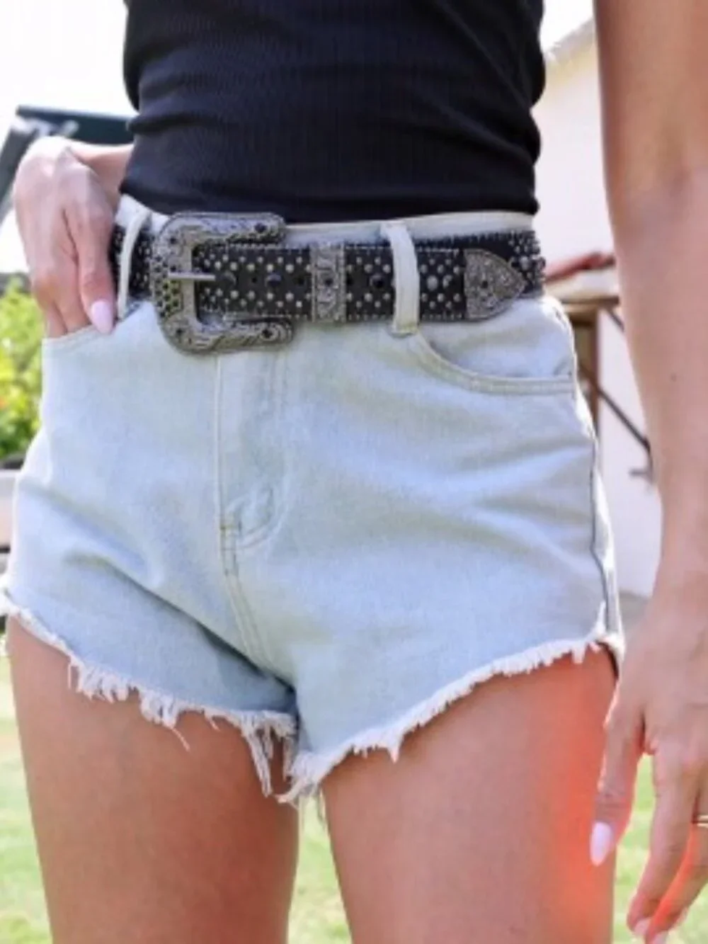 Rhinestone Belt Goth Bling Belt Sparkly Leather Western Cowboy Belt